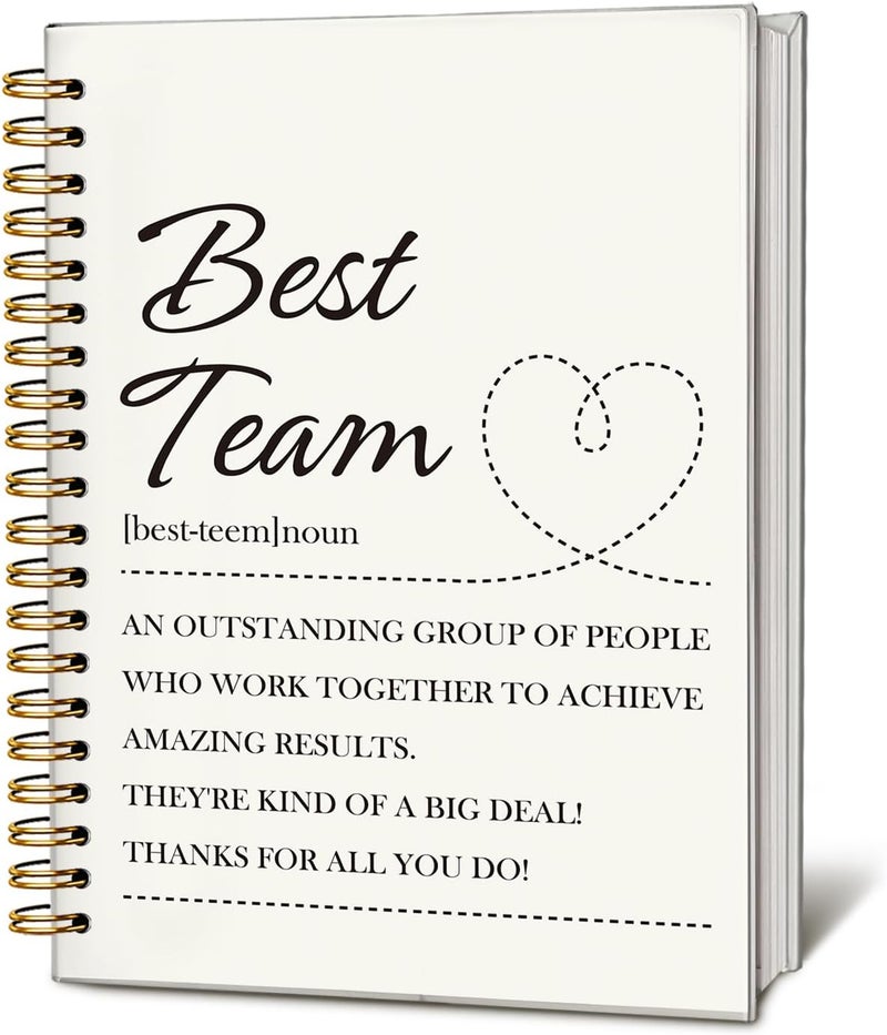 WLIANG Team Gifts Notebook Journal, Best Team Definition Office Notebooks for Work, Office Gifts for Coworkers, Team Appreciation Gifts, Office Hardcover Spiral Notebook 5.5x8.3 Inch - Image 1